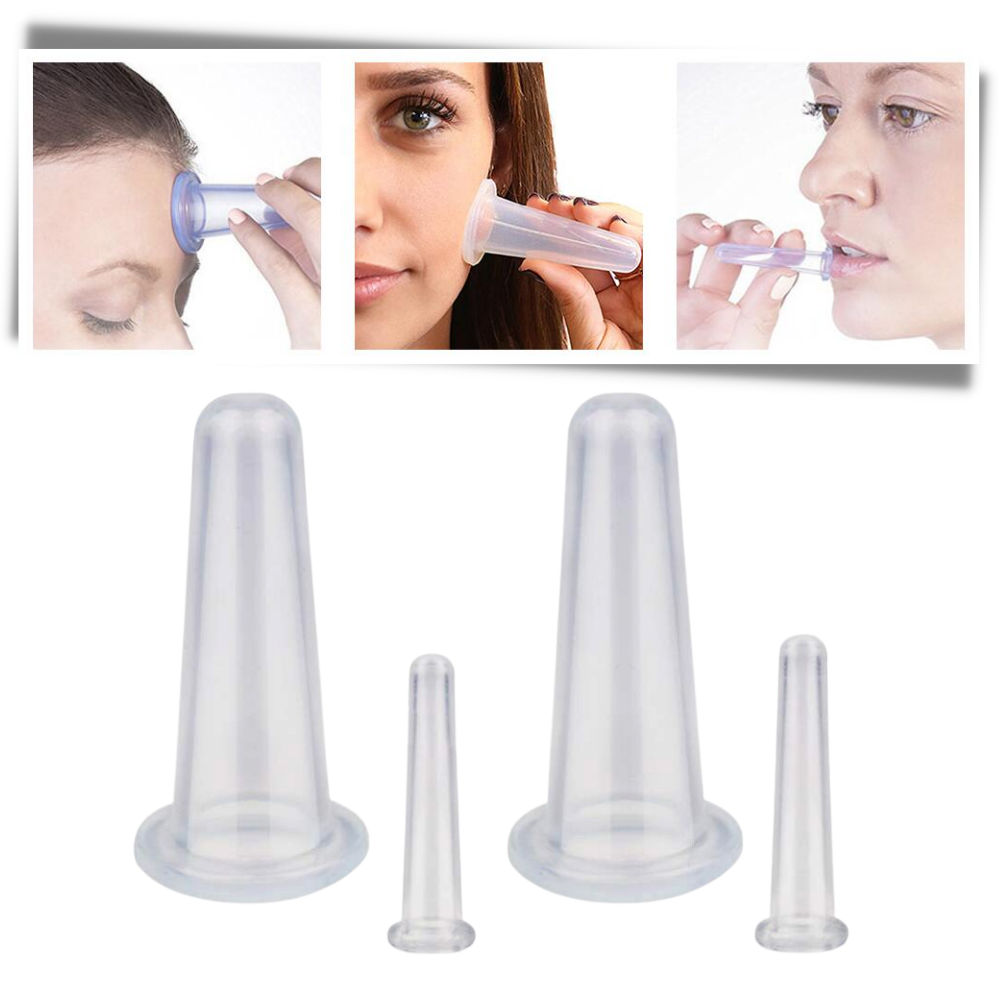 4 ventouses en silicone pour massage facial