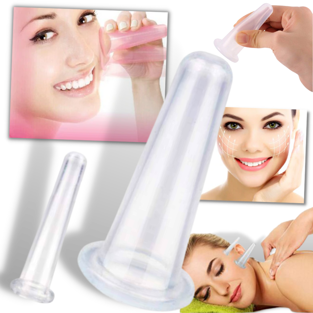4 ventouses en silicone pour massage facial