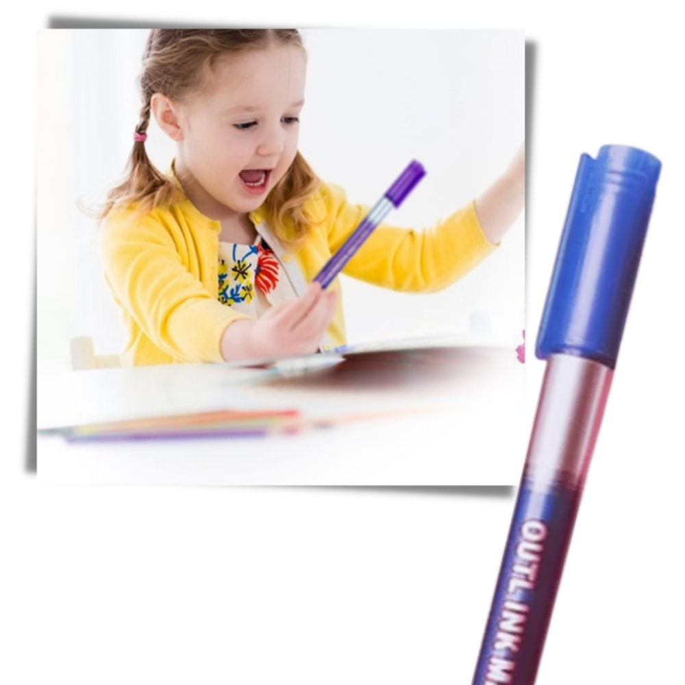 Lot de 8 marqueurs double  ligne