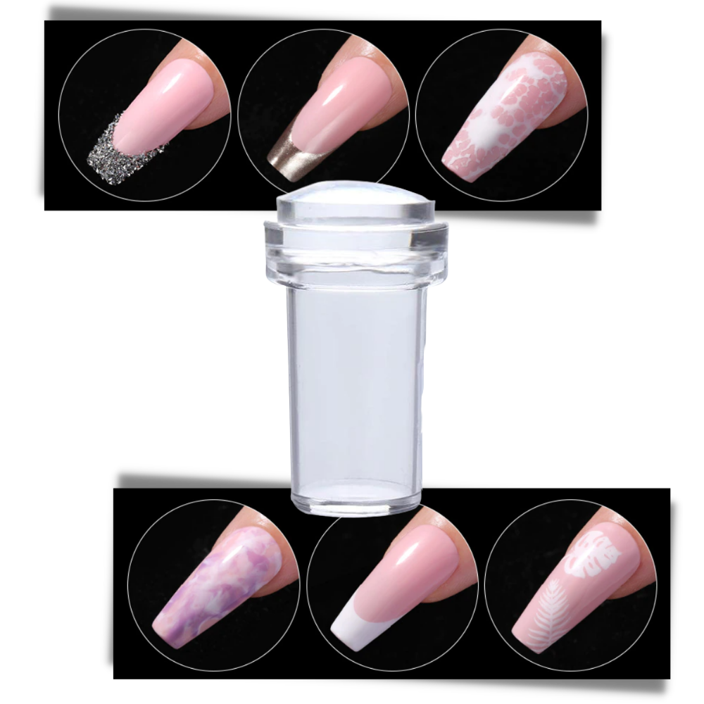 Kit d'estampage en silicone pour nail art avec grattoir