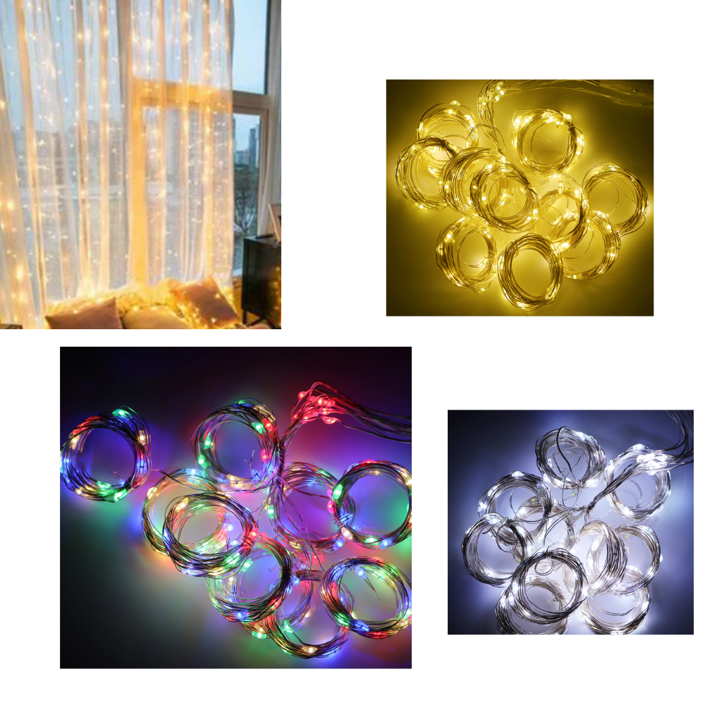 Rideau de lumières avec télécommande