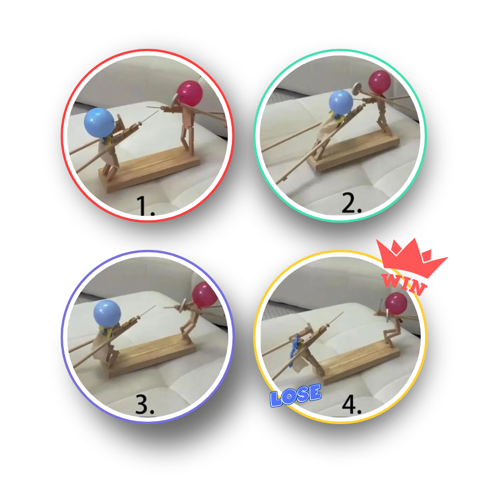 Jeu d'escrime avec ballons en bambou