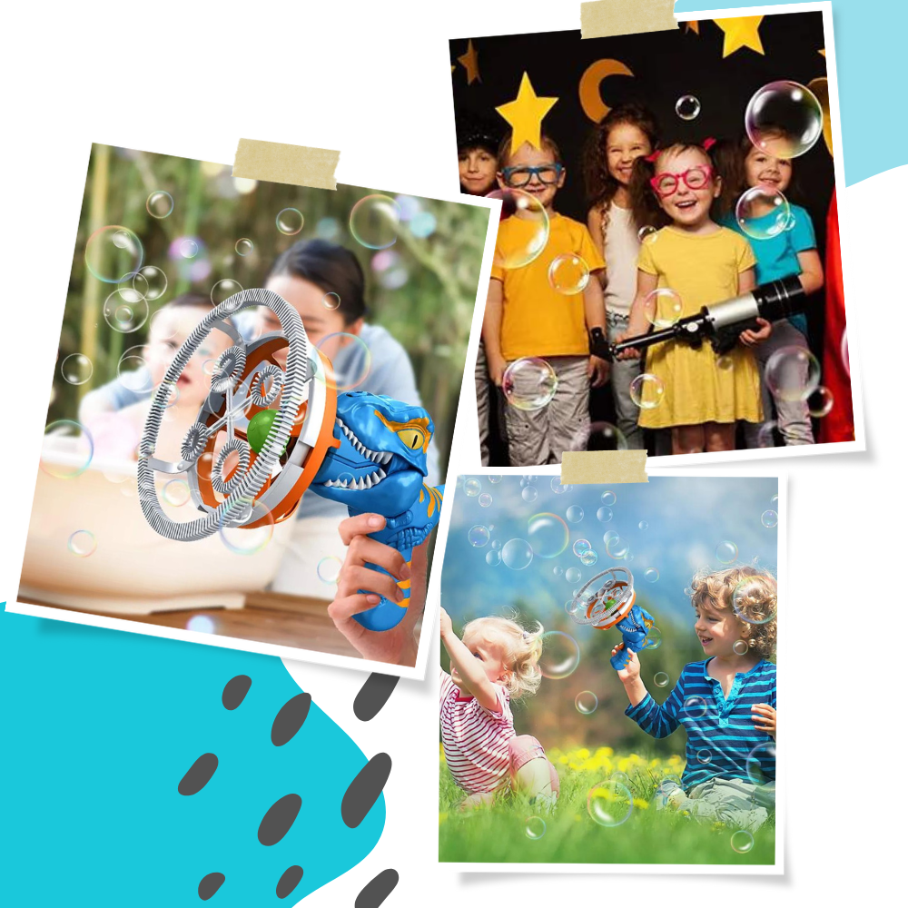 Machine à bulles colorées en forme de dinosaure