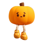 Veilleuse citrouille mignonne et triste