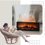 Diffuseur d'huiles essentielles avec simulation de cheminée LED