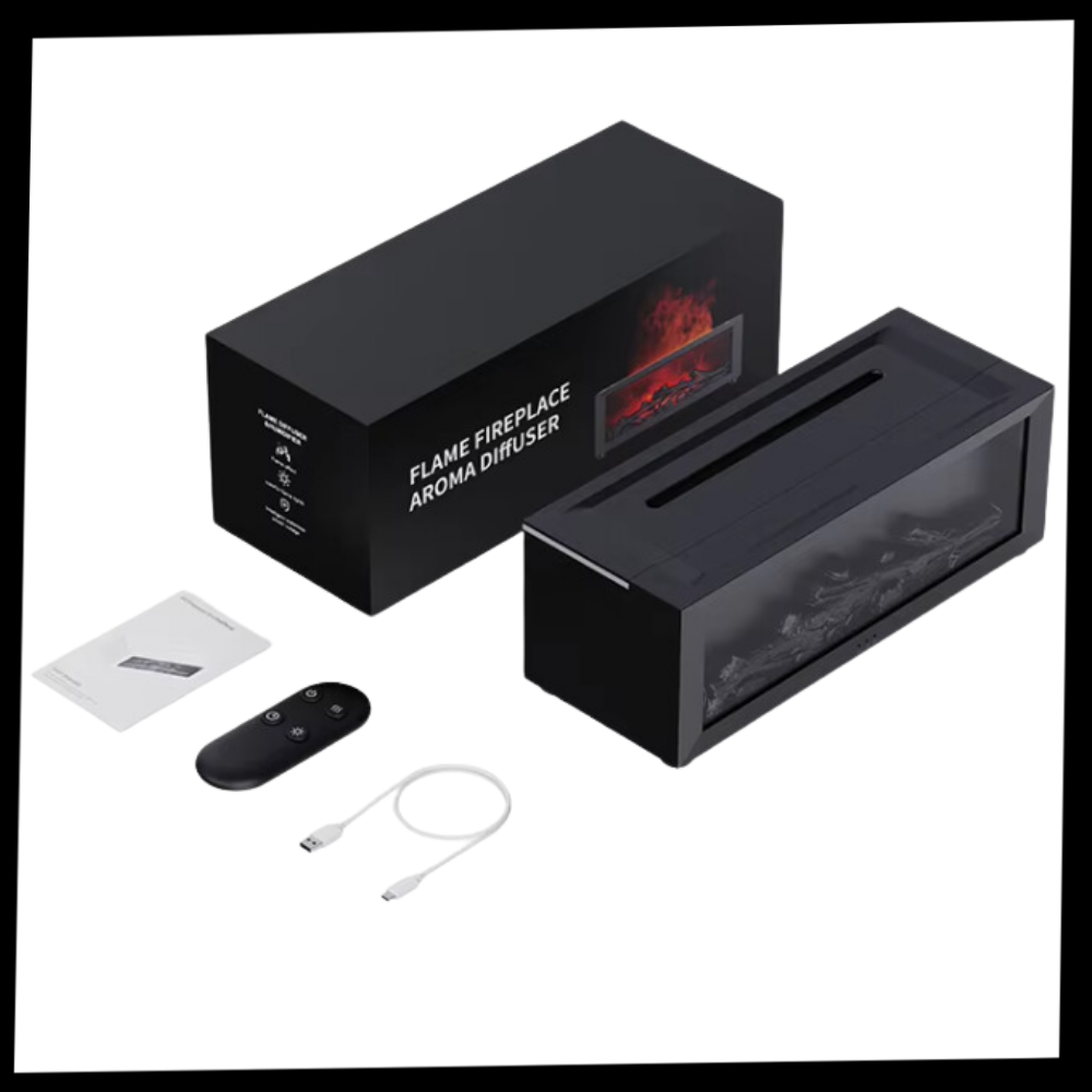 Diffuseur d'huiles essentielles avec simulation de cheminée LED