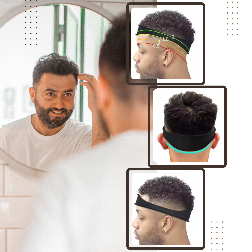 1x Bande Élastique Incurvée Coupe Cheveux Dégradé