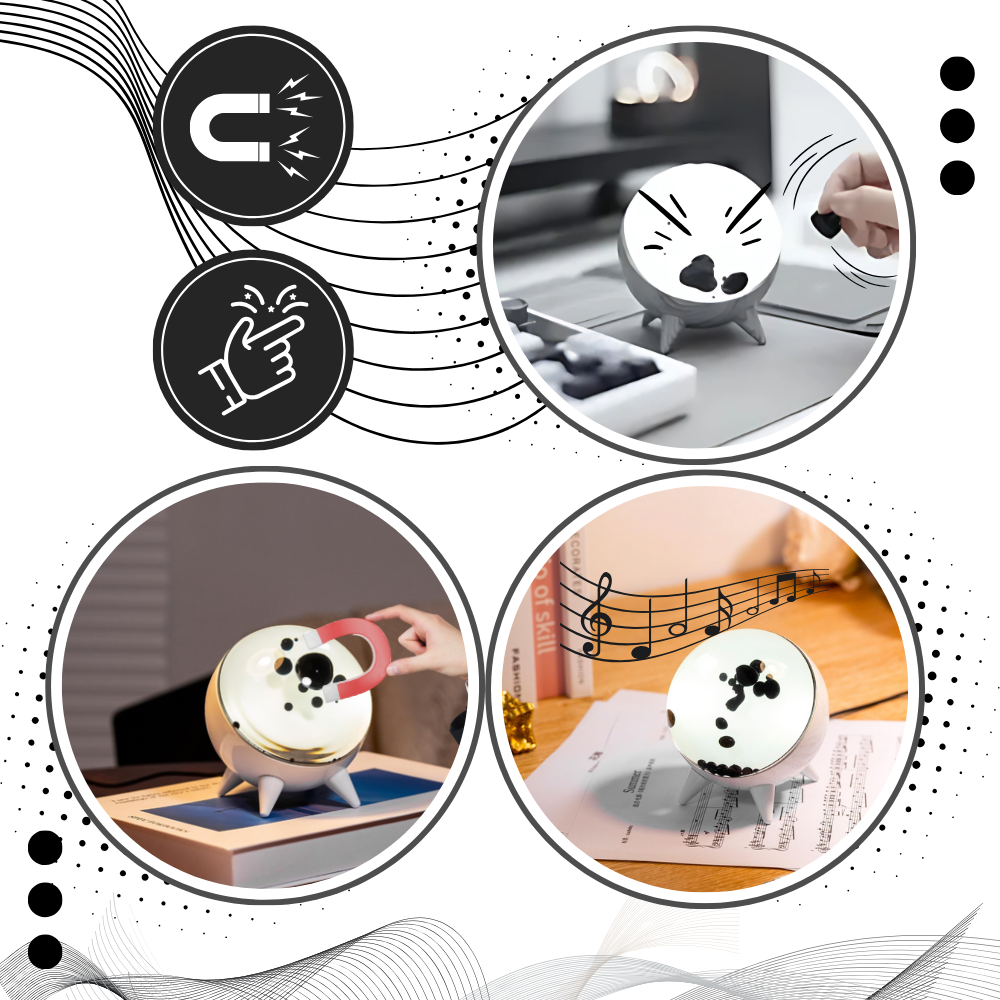 Enceinte magnétique à ferrofluide dansant