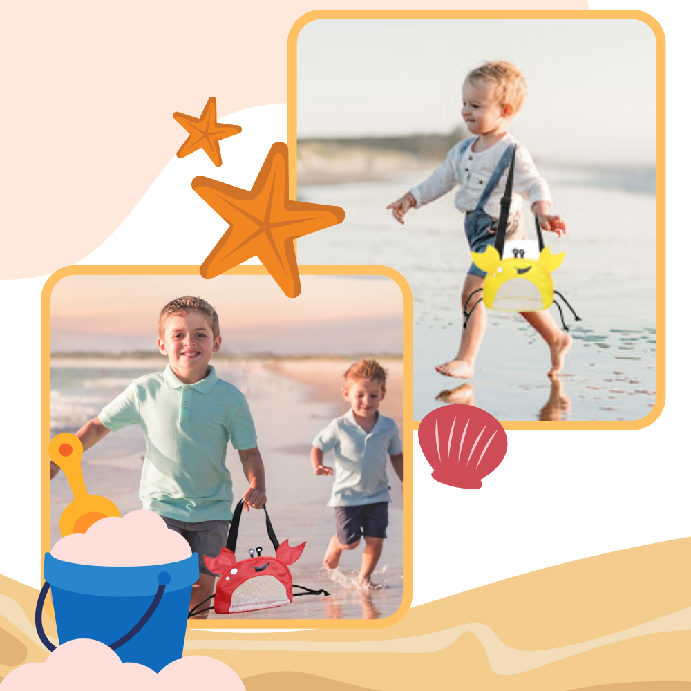 Sac de plage imperméable pour enfant en forme de crabe